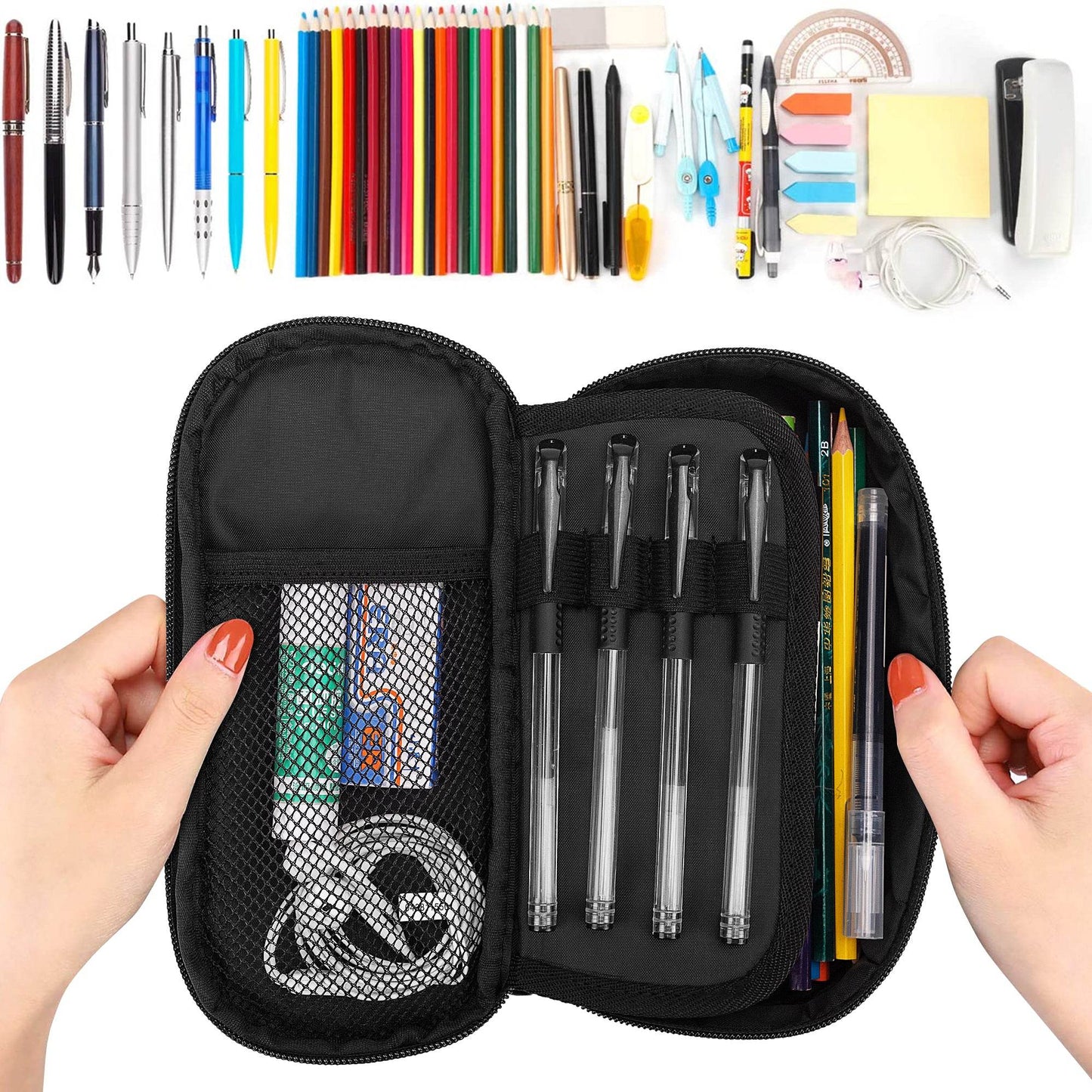 Field of Flowers 3-Layer Pencil and Cosmetic Case - DeRose Seasonal