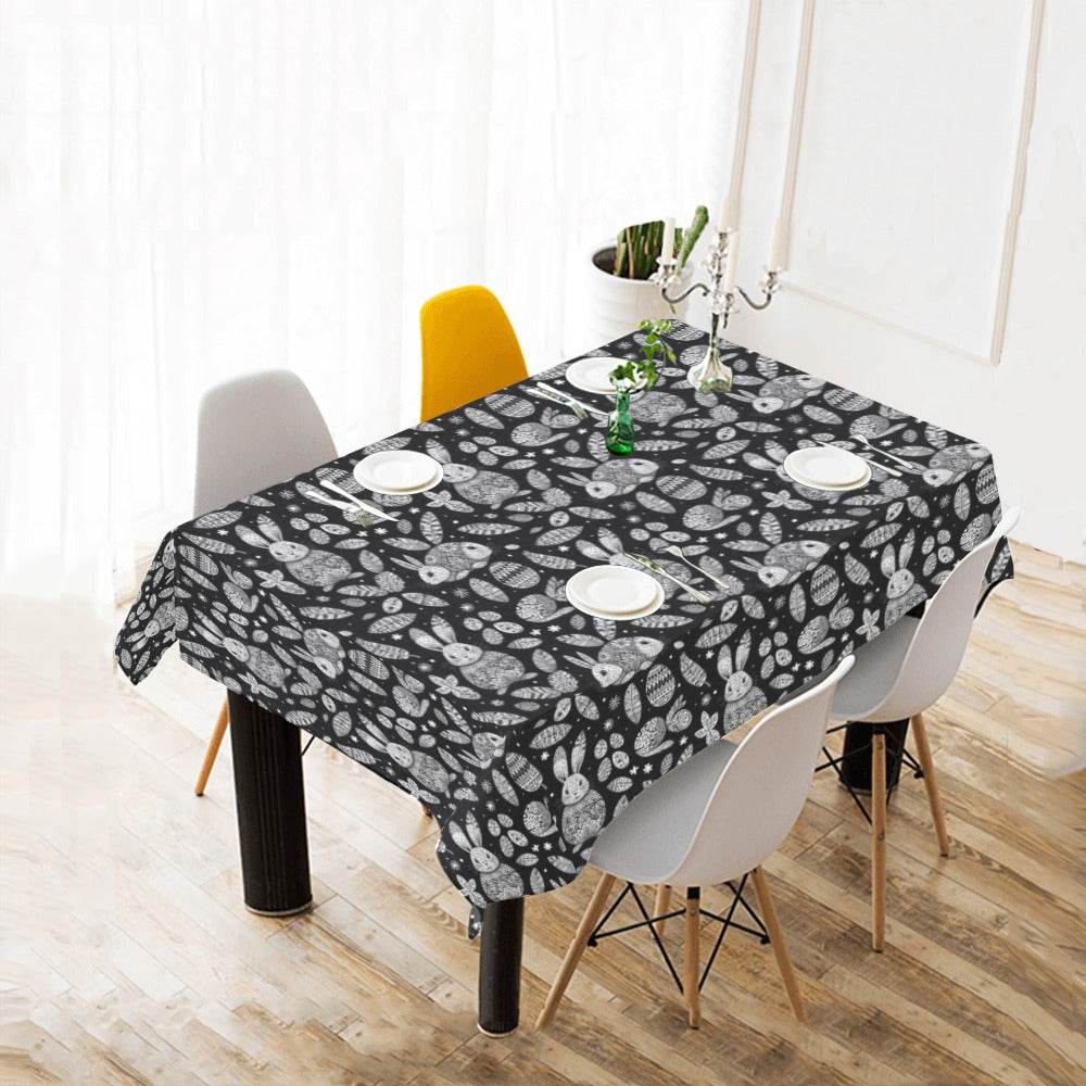 Abstract Bunny Polyester Tablecloth Polyester Tablecloth 70"x 52" DeRose Seasonal