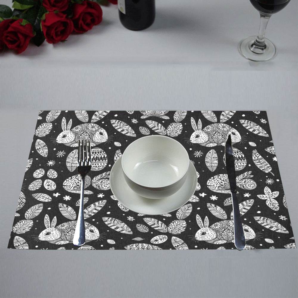 Abstract Bunny Table Placemat (set of 6) Placemats 12" x 18" (Set of 6) DeRose Seasonal