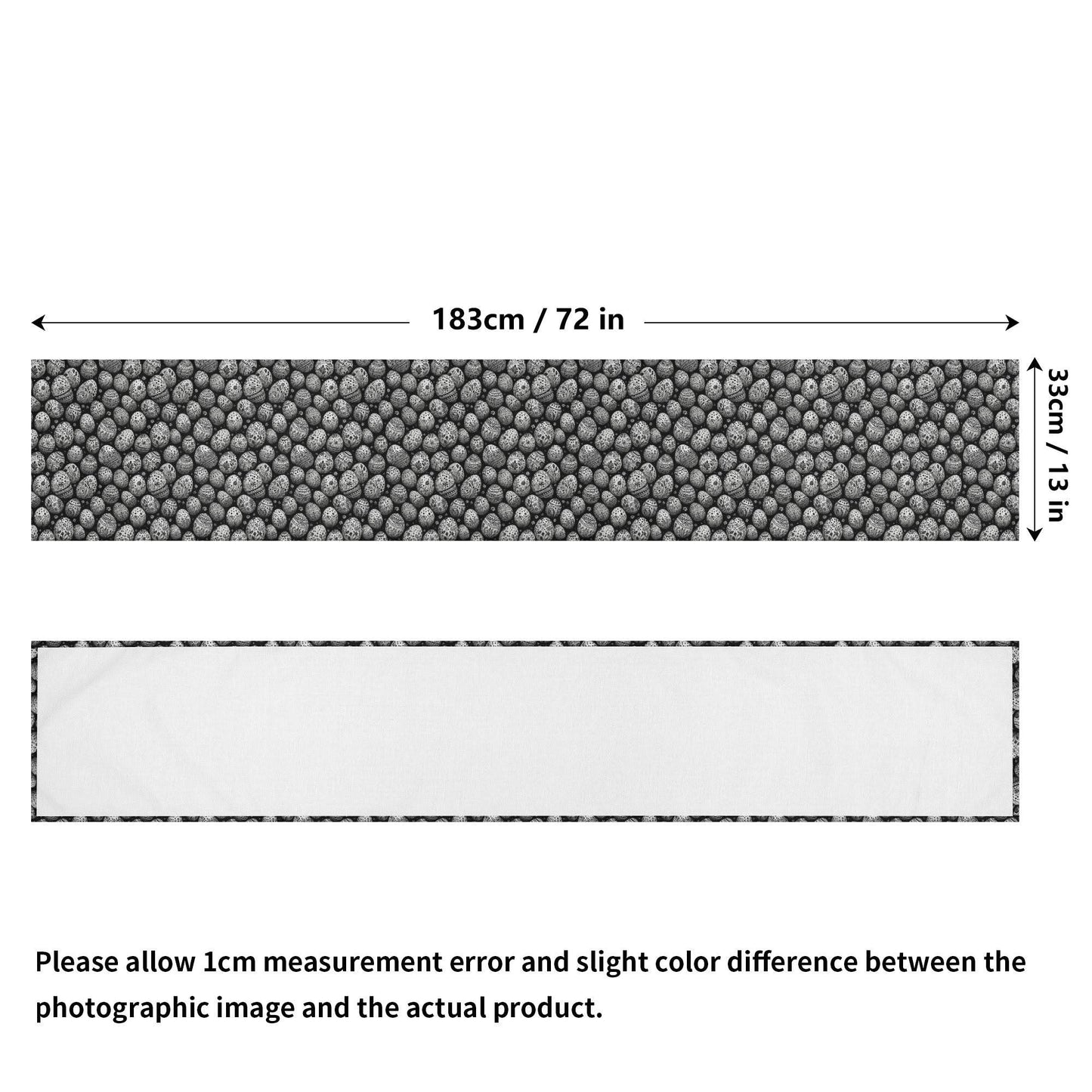 Black and White Egg Polyester Table Runner - DeRose Seasonal