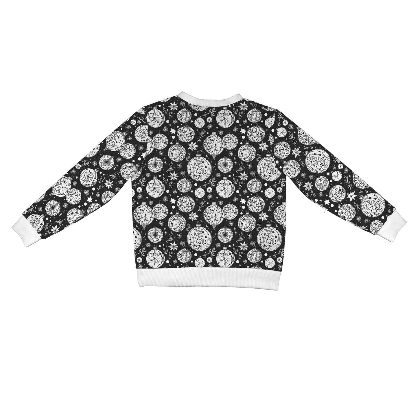 Black and White Ornament Women's Cardigan Button Sweater Custom Women's Cardigan (Model H73) - DeRose Seasonal