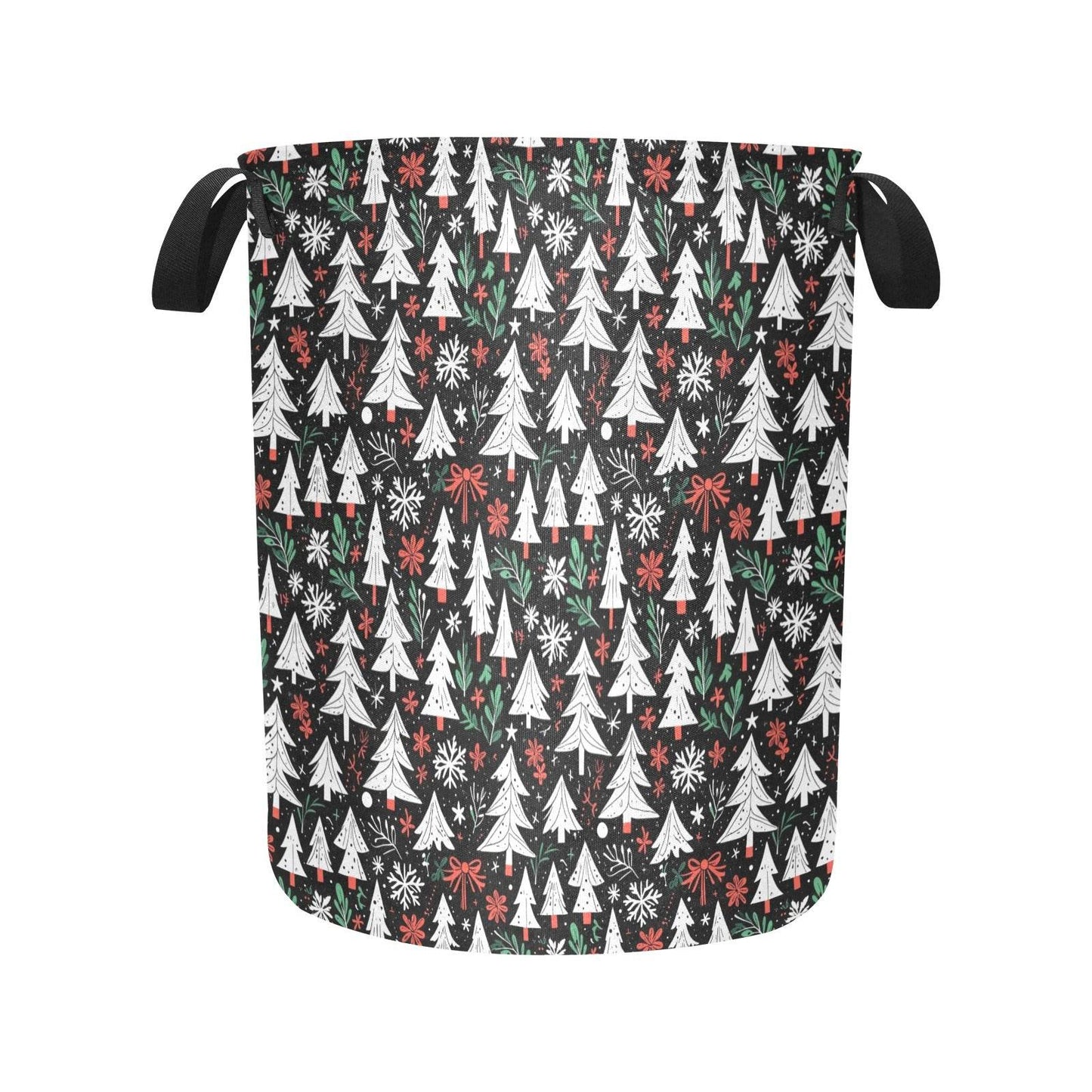 Christmas Tree Polyester Laundry and Blanket Basket - DeRose Seasonal