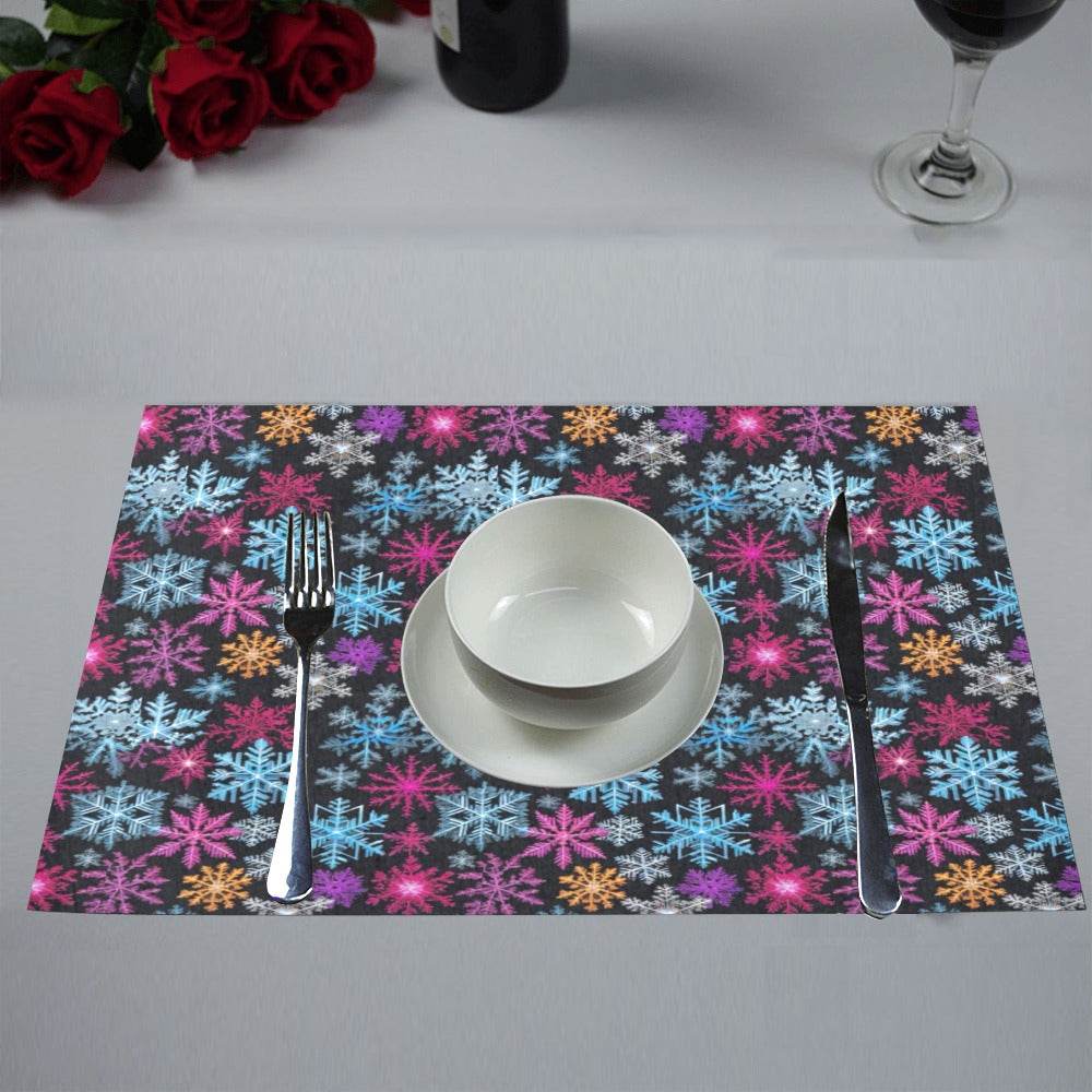 Colorful Party Snowflake Table Placemats (set of 6) - DeRose Seasonal