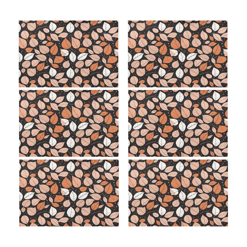 Dark Leaves Table Placemat (set of 6) Placemats 12" x 18" (Set of 6) DeRose Seasonal