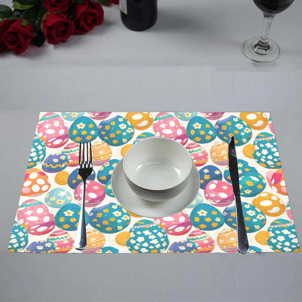 Festive Egg Table Placemat (set of 6) Placemats 12" x 18" (Set of 6) DeRose Seasonal