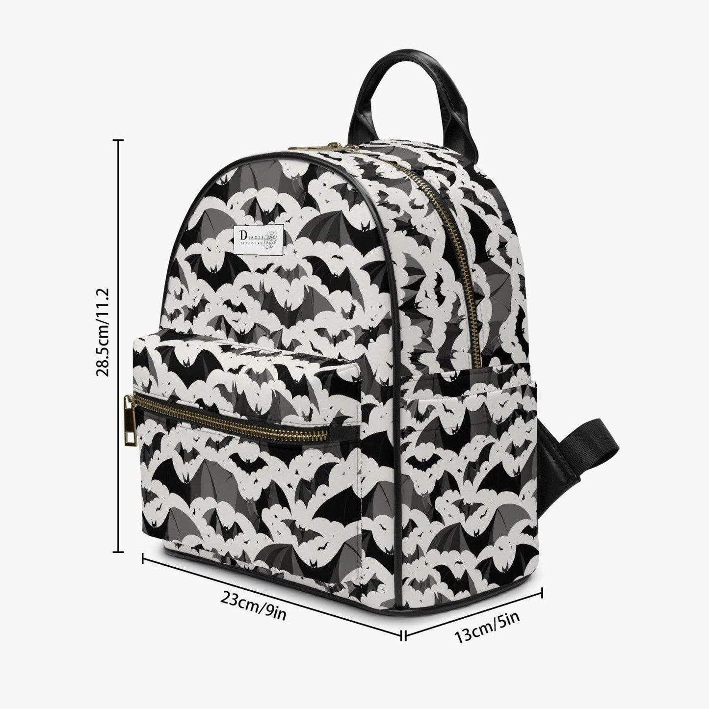 Bats Leather Large Interior Backpack - DeRose Seasonal