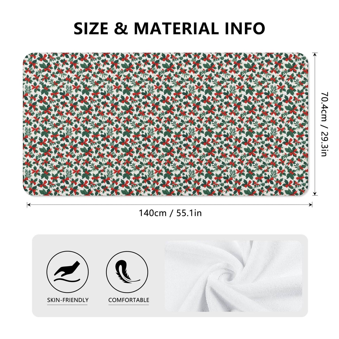Holly Bow Bath Towel - DeRose Seasonal