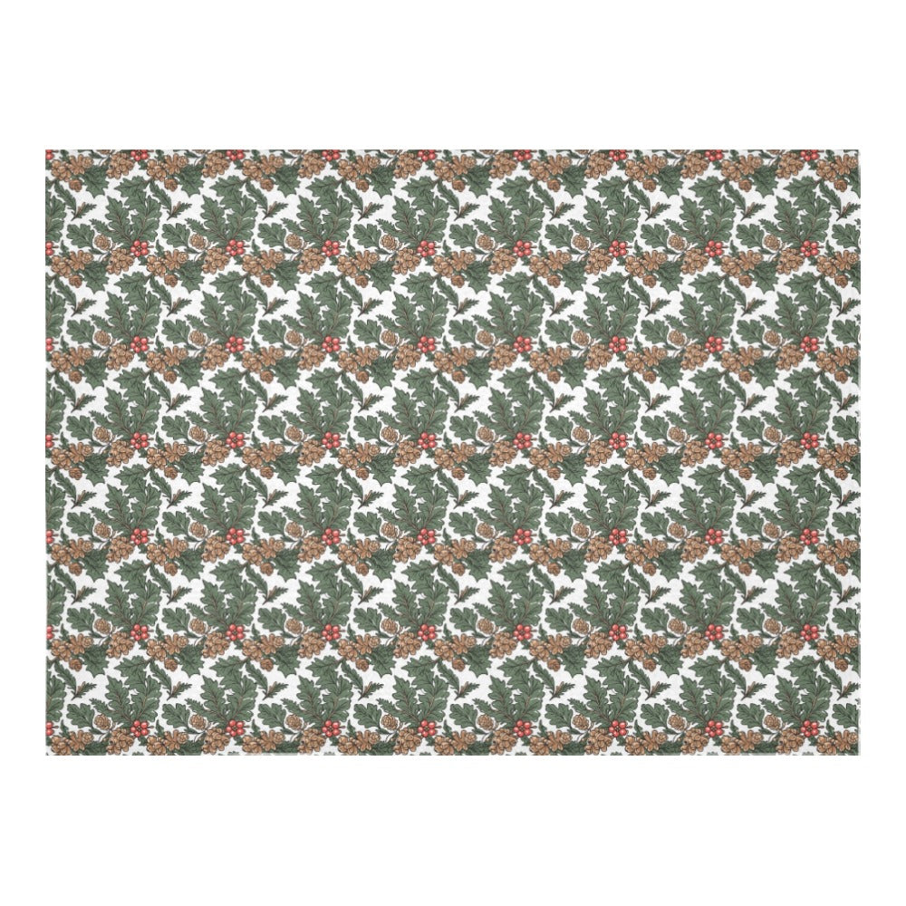 Holly Pine Polyester Tablecloth Polyester Tablecloth 70"x 52" DeRose Seasonal