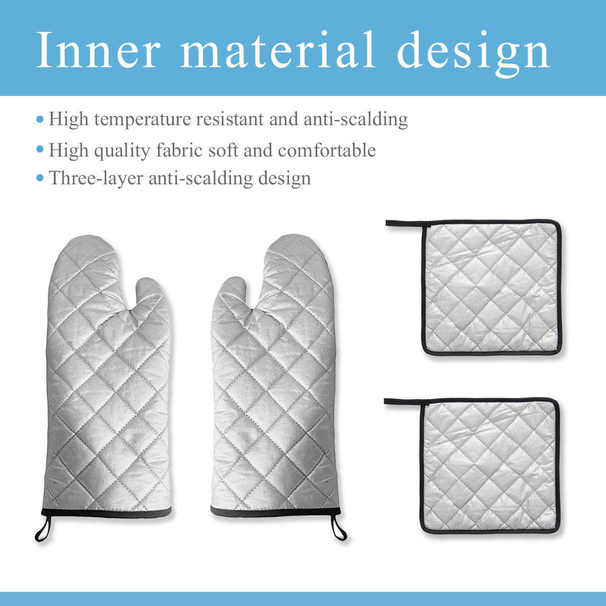 Kitchen insulation four-piece set | Polyester - ChristmasTrees1-1 - DeRose Seasonal