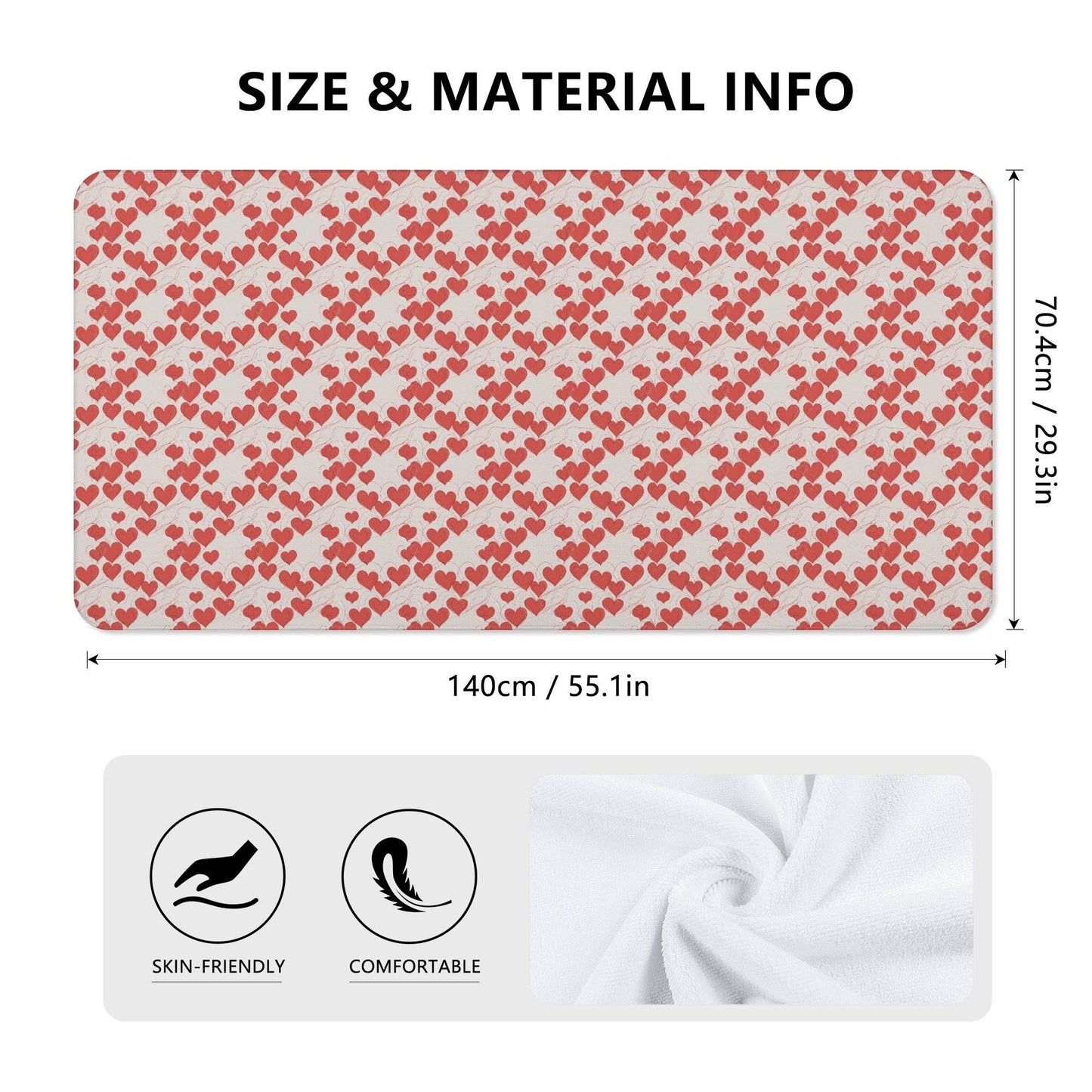 Minimal Hearts Bath Towel - DeRose Seasonal