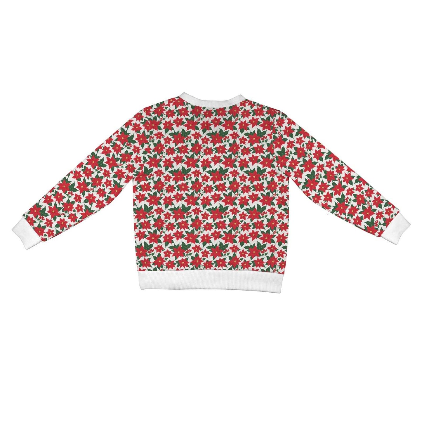 Poinsettia Floral Women's Cardigan Button Sweater Custom Women's Cardigan (Model H73) - DeRose Seasonal