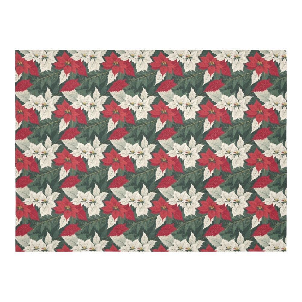 Poinsettia Polyester Tablecloth Polyester Tablecloth 70"x 52" DeRose Seasonal