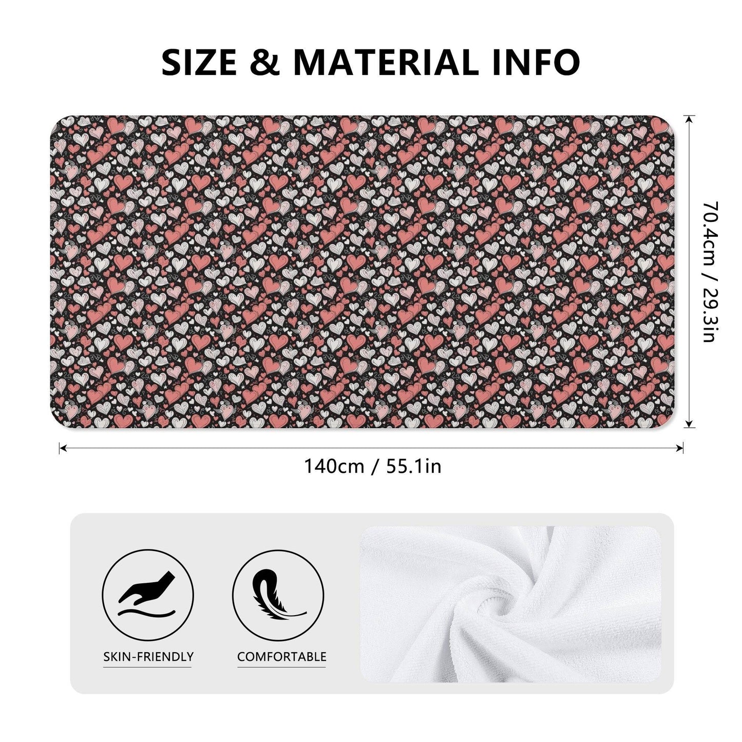 Red Hearts Bath Towel - DeRose Seasonal