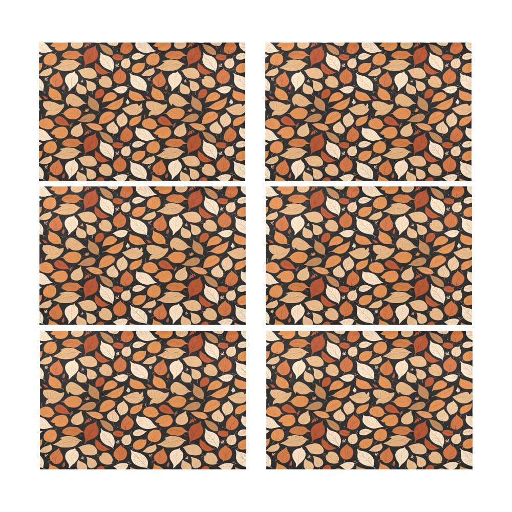 Red Leaves Table Placemat (set of 6) Placemats 12" x 18" (Set of 6) DeRose Seasonal