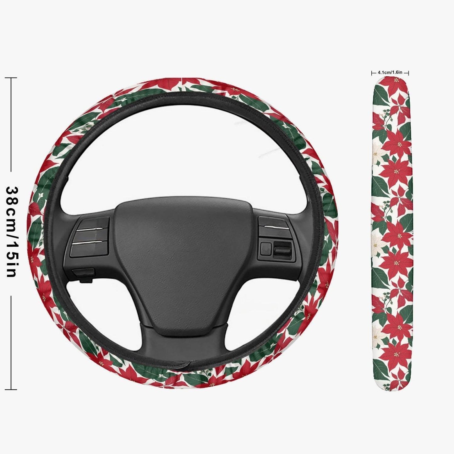 Red and White Poinsettia Flower Vehicle Bundle - DeRose Seasonal