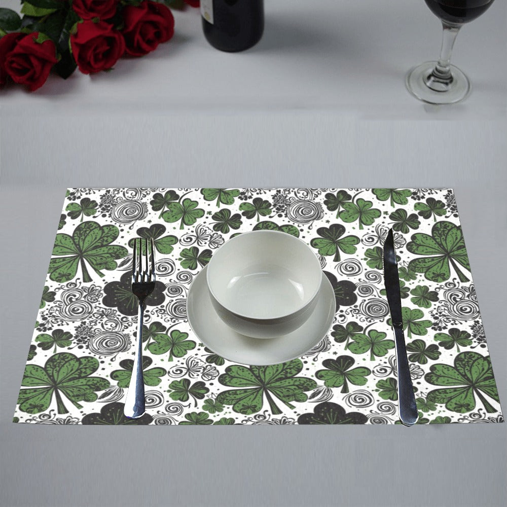 Scribbled Clover Table Placemat (set of 6) Placemats 12" x 18" (Set of 6) DeRose Seasonal