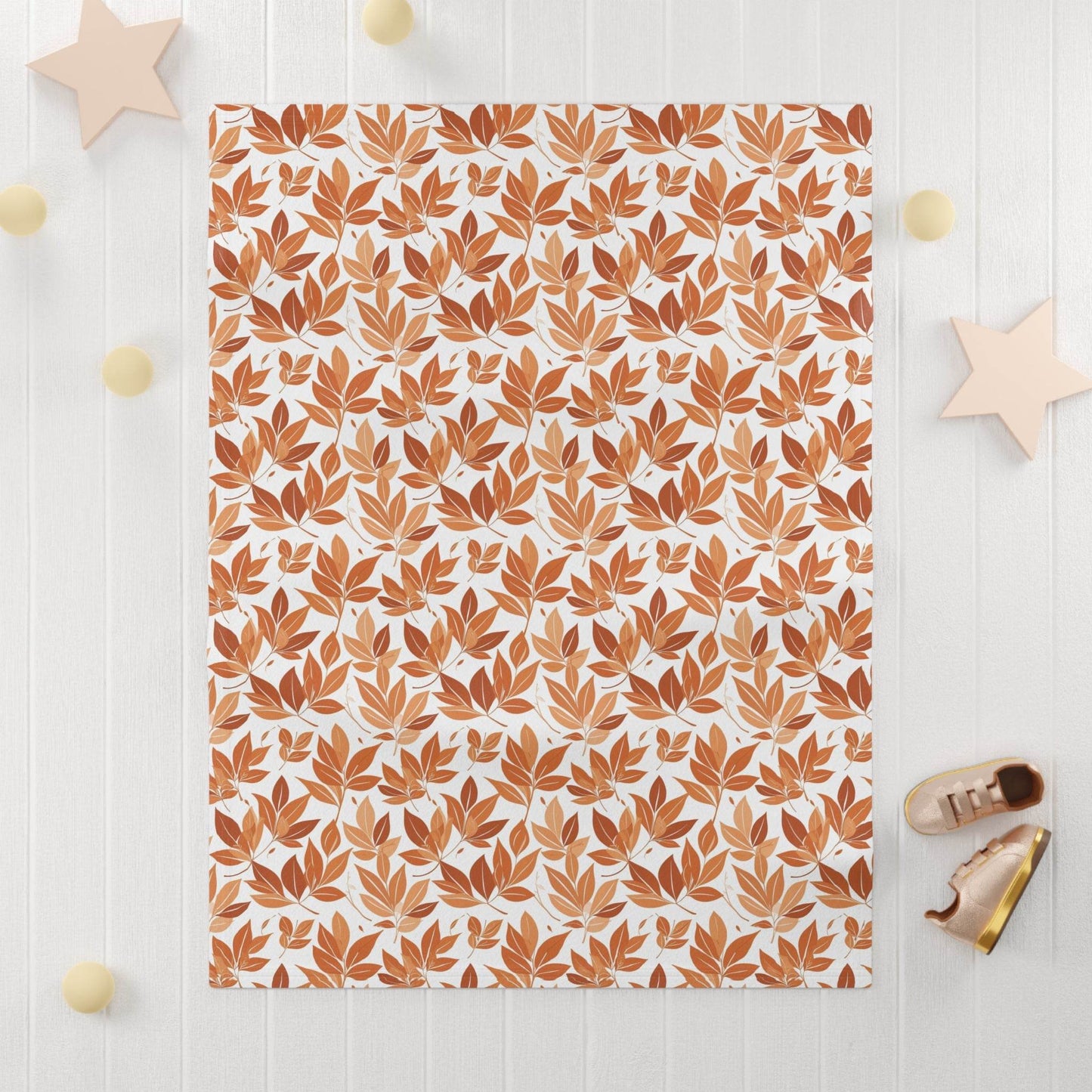 Soft Fleece Autumn Leaves Baby Fall Blanket - DeRose Seasonal