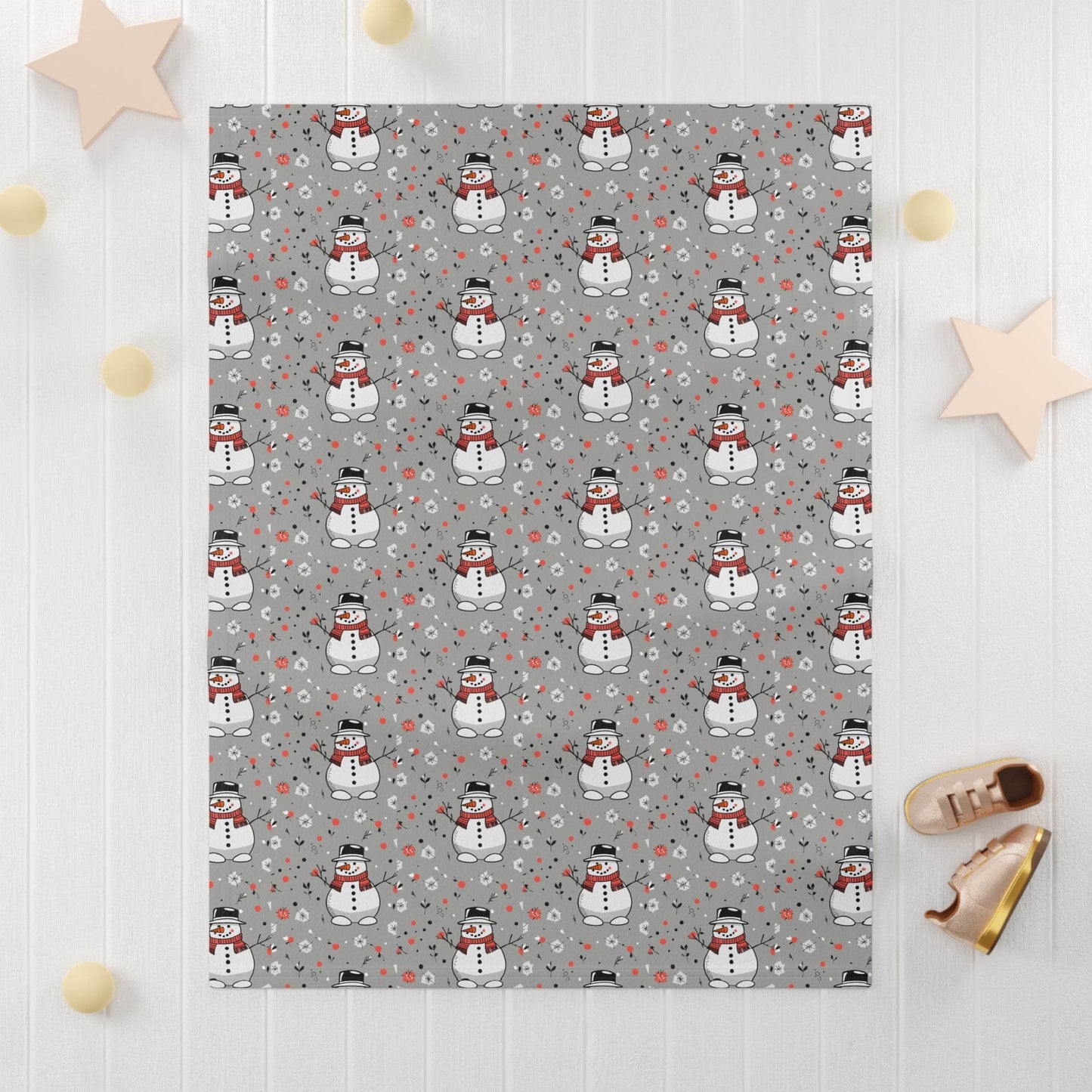 Soft Fleece Baby Snowman Blanket - DeRose Seasonal