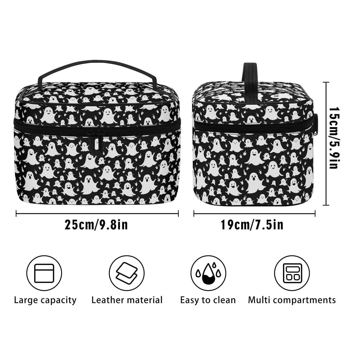 Spooky Ghost Leather Cosmetic Bag - DeRose Seasonal
