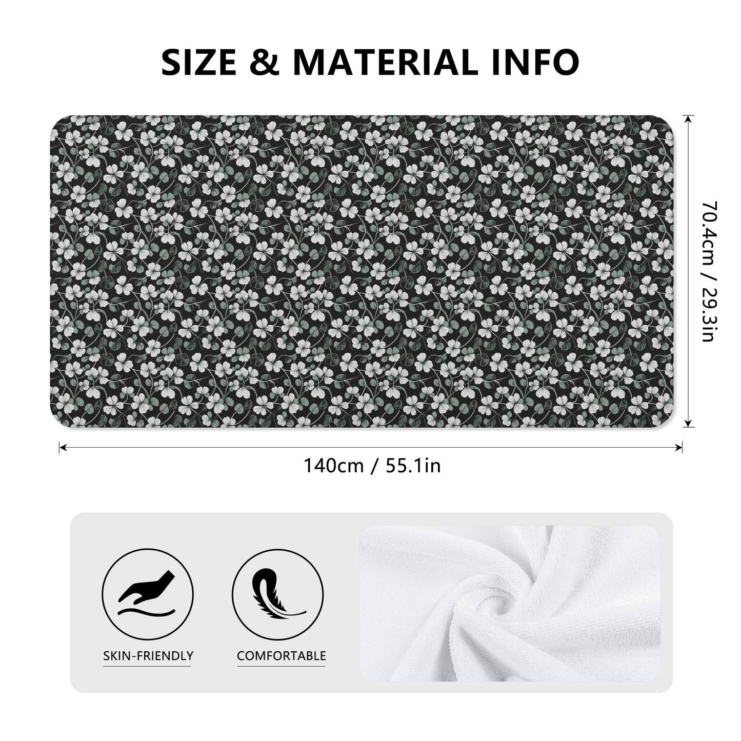 White and Green Clover Bath Towel - DeRose Seasonal
