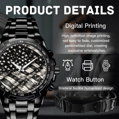 Battered American Flag Black Watch - DeRose Seasonal