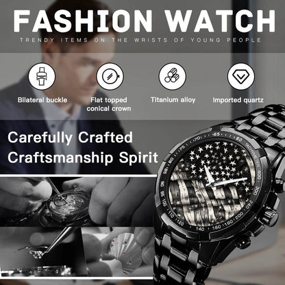Battered American Flag Black Watch - DeRose Seasonal
