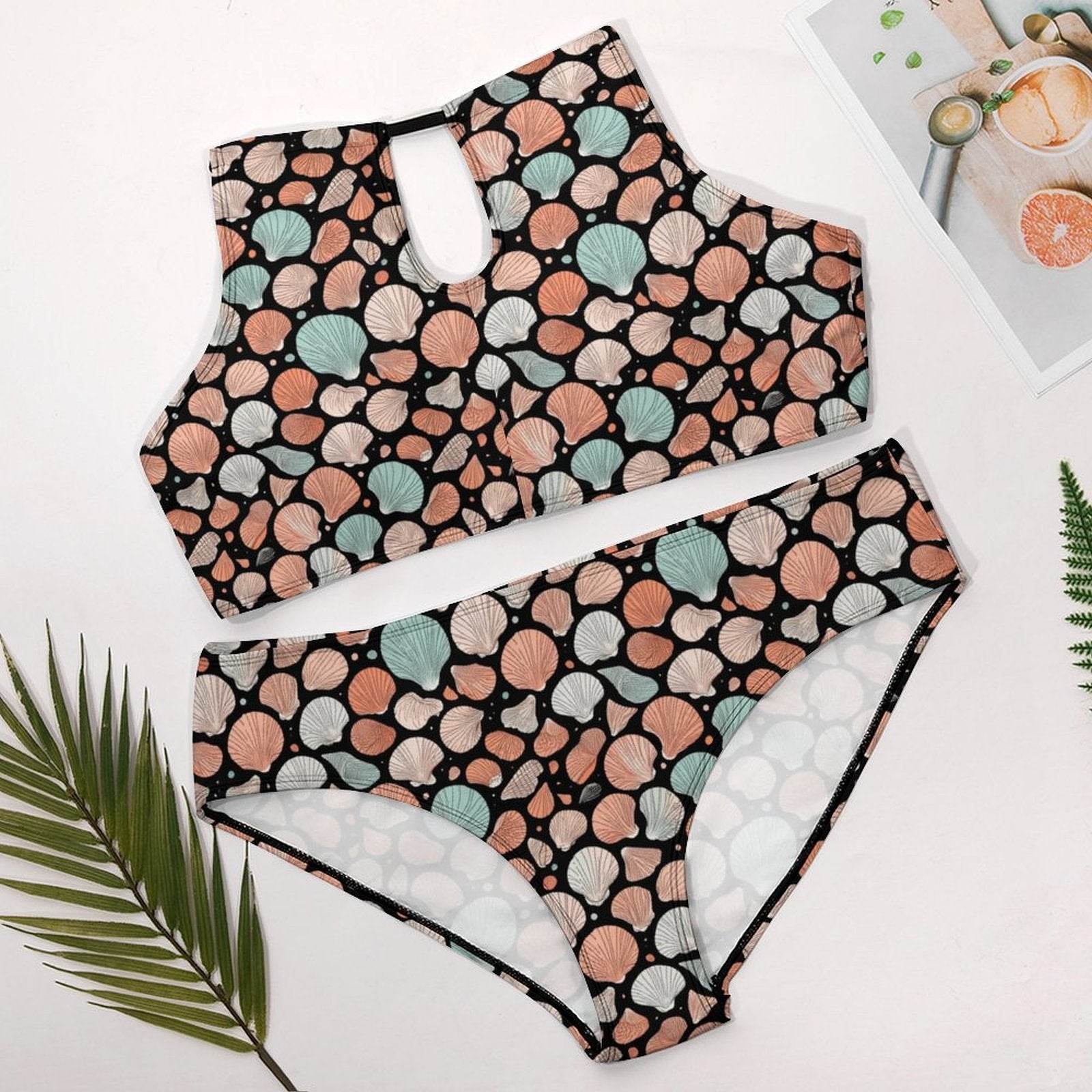 Plus Size Seashells Two-piece Swimsuit - DeRose Seasonal
