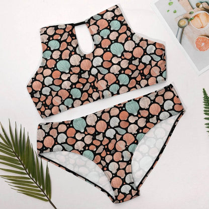 Plus Size Seashells Two-piece Swimsuit - DeRose Seasonal