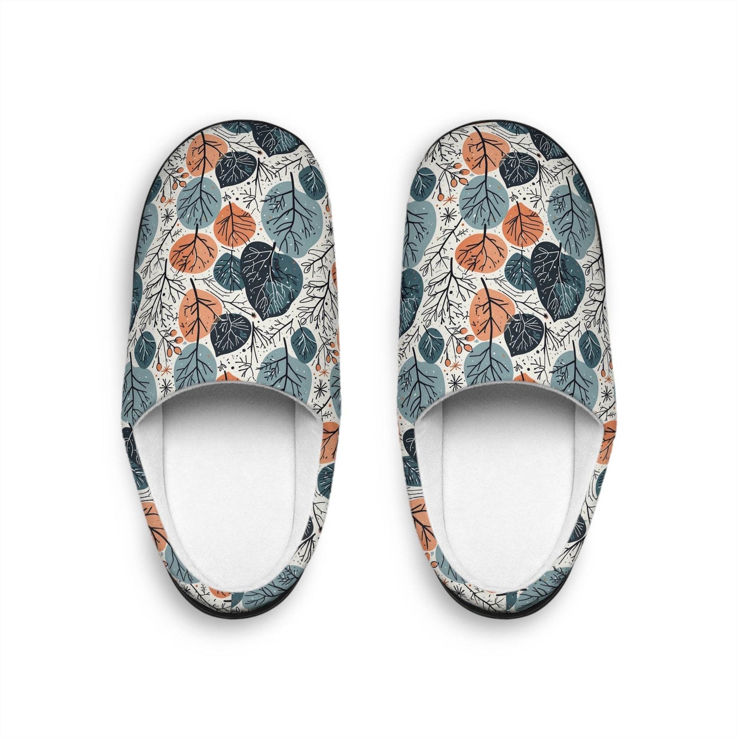 Freezing Leaves Women's Indoor Slippers - Comfortable Home Footwear - DeRose Seasonal