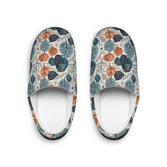 Freezing Leaves Women's Indoor Slippers - Comfortable Home Footwear - DeRose Seasonal