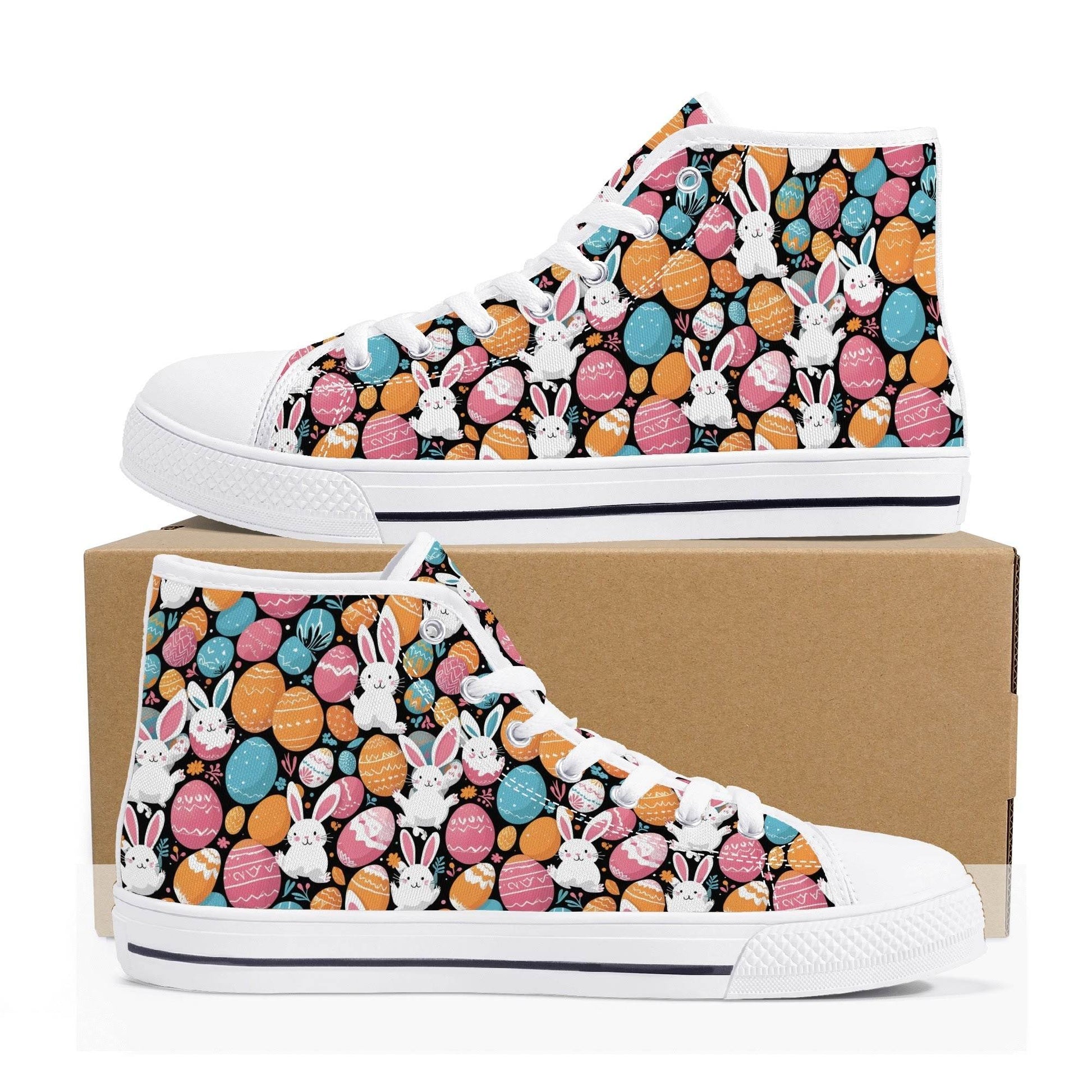 Fun Bunny Men's High Top Canvas Shoes - DeRose Seasonal