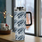 Blue Wind 40oz Stainless Steel Tumbler Gift With Black Handle and Straw - DeRose Seasonal