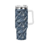 Cold Wind 40oz Stainless Steel Tumbler Gift With White Handle and Straw - DeRose Seasonal