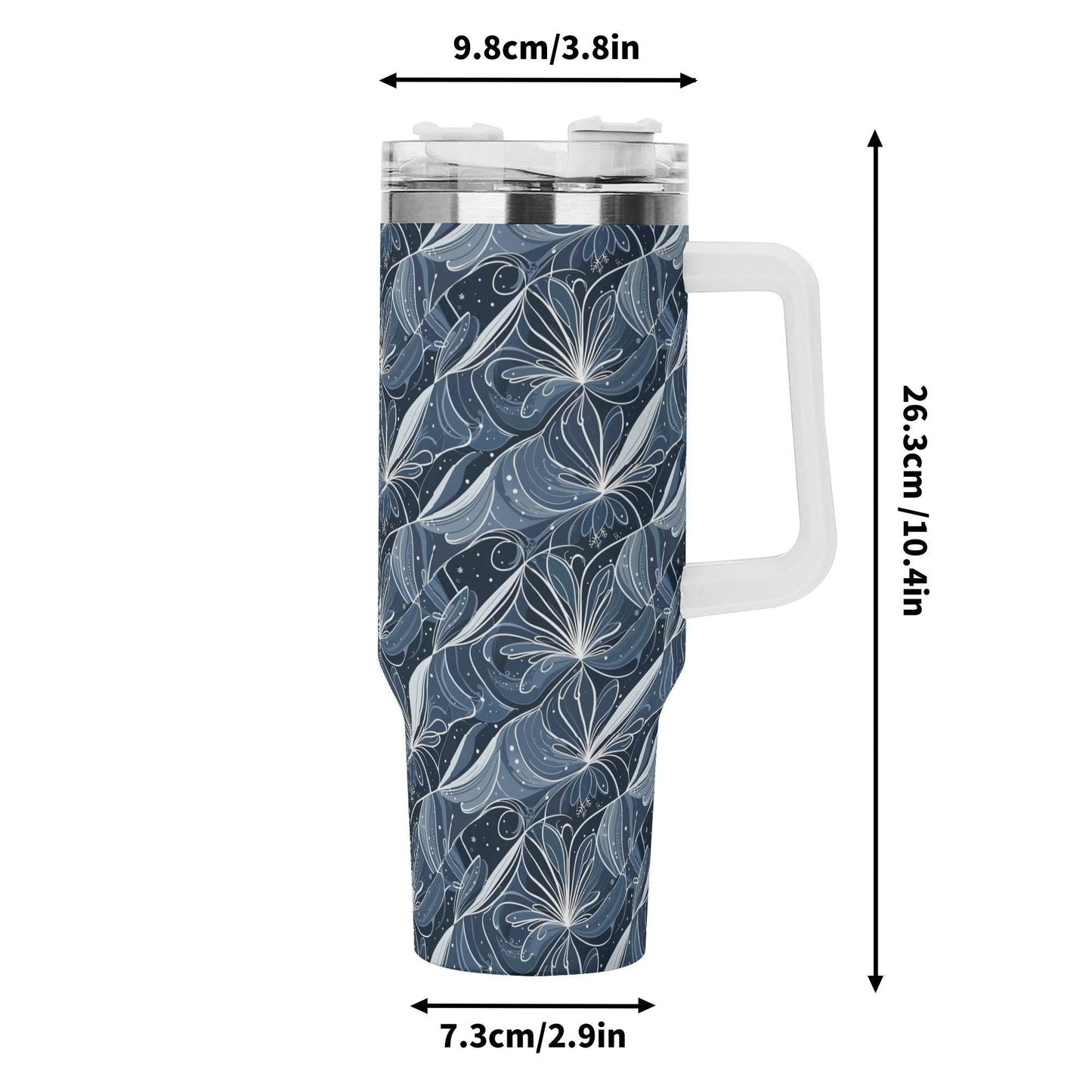Cold Wind 40oz Stainless Steel Tumbler Gift With White Handle and Straw - DeRose Seasonal