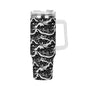 Winter Town 40oz Stainless Steel Tumbler Gift With White Handle and Straw - DeRose Seasonal