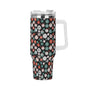 Colorful Ornament 40oz Stainless Steel Tumbler Gift With White Handle and Straw - DeRose Seasonal