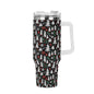 Christmas Tree 40oz Stainless Steel Tumbler Gift With White Handle and Straw - DeRose Seasonal