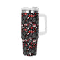 Christmas Gift 40oz Stainless Steel Tumbler Gift With White Handle and Straw - DeRose Seasonal