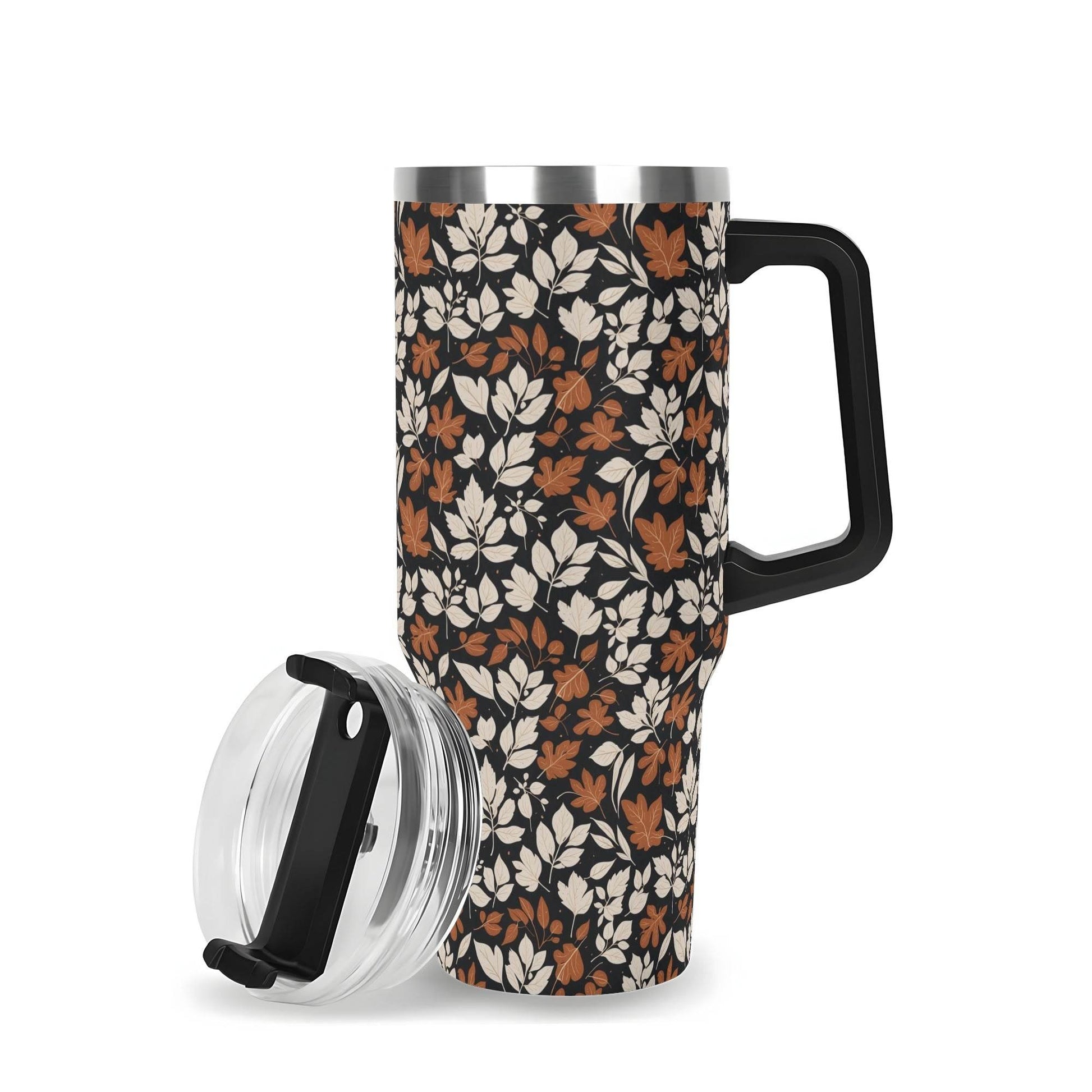 Dark Autumn 40oz Stainless Steel Tumbler Gift With Black Handle and Straw - DeRose Seasonal