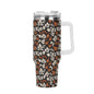 Dark Autumn 40oz Stainless Steel Tumbler Gift With White Handle and Straw - DeRose Seasonal