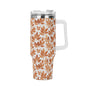 Autumn Leaves 40oz Stainless Steel Tumbler Gift With White Handle and Straw - DeRose Seasonal