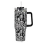 Demons 40oz Stainless Steel Tumbler Gift With Black Handle and Straw - DeRose Seasonal