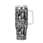 Demons 40oz Stainless Steel Tumbler Gift With White Handle and Straw - DeRose Seasonal
