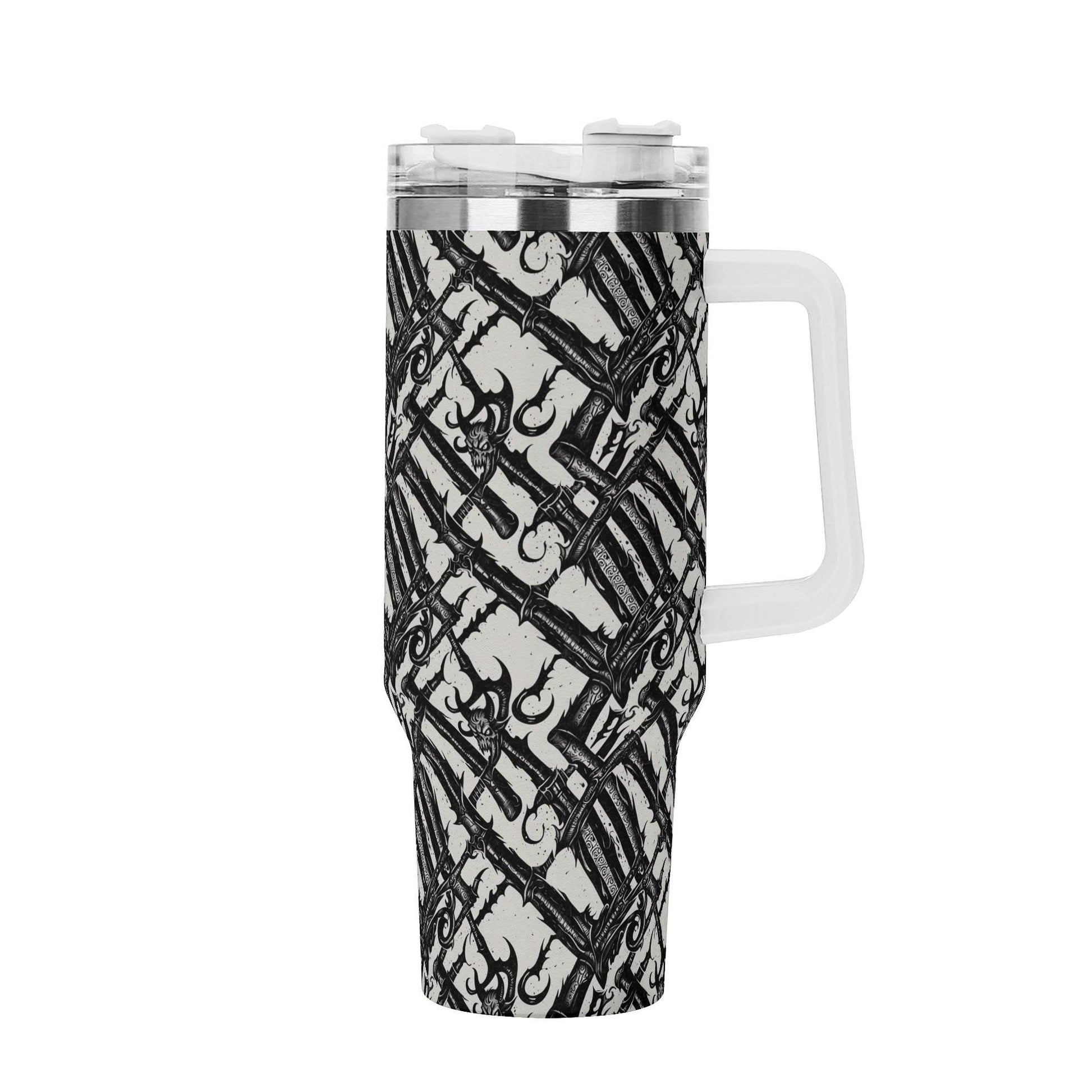 Devil Veins 40oz Stainless Steel Tumbler Gift With White Handle and Straw - DeRose Seasonal