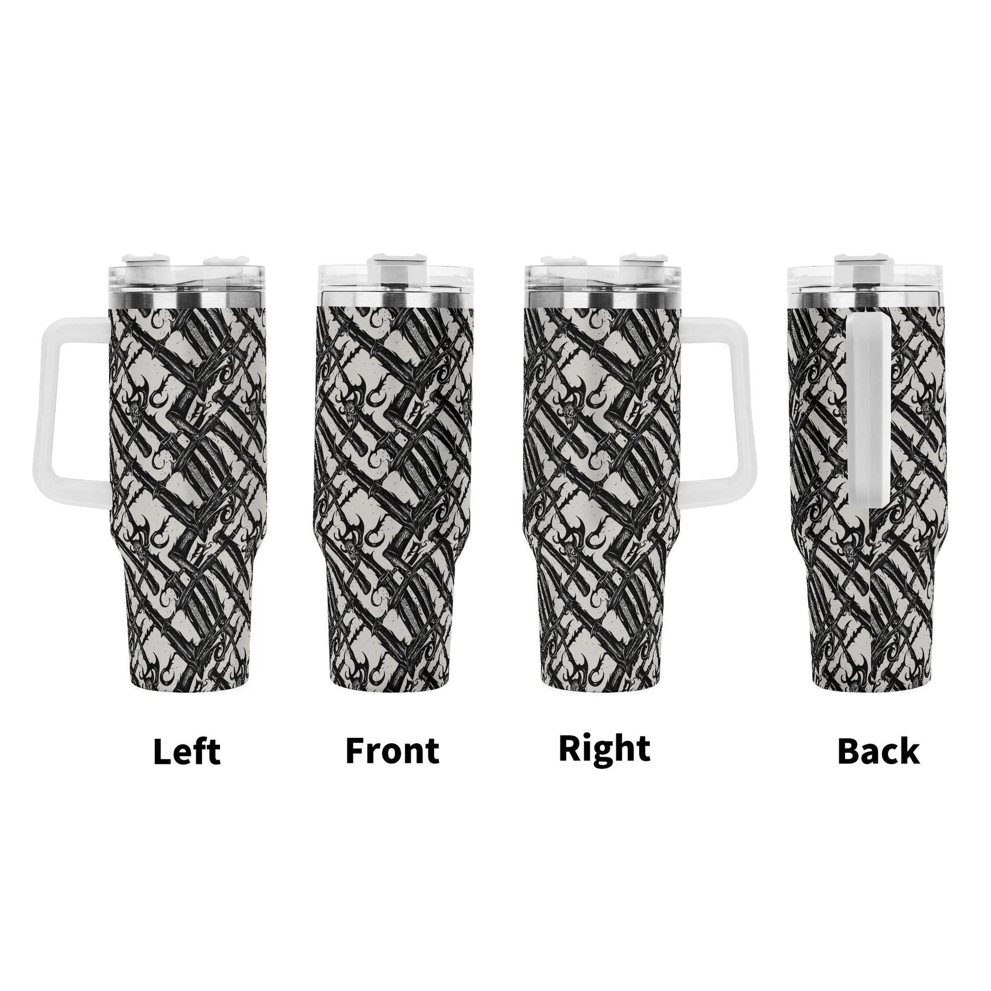 Devil Veins 40oz Stainless Steel Tumbler Gift With White Handle and Straw - DeRose Seasonal