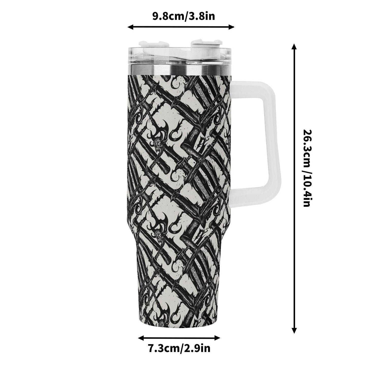 Devil Veins 40oz Stainless Steel Tumbler Gift With White Handle and Straw - DeRose Seasonal