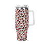 Floral Fire 40oz Stainless Steel Tumbler Gift With White Handle and Straw - DeRose Seasonal