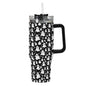 Spooky Ghost 40oz Stainless Steel Tumbler Gift With Black Handle and Straw - DeRose Seasonal