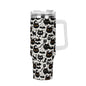 Crazy Cat Lady 40oz Stainless Steel Tumbler Gift With White Handle and Straw - DeRose Seasonal