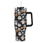 Cute Monster Witches 40oz Stainless Steel Tumbler Gift With Black Handle and Straw - DeRose Seasonal